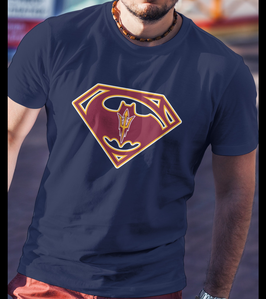 Arizona State Sun Devils Bat-Superman Logo Fusion T-Shirt