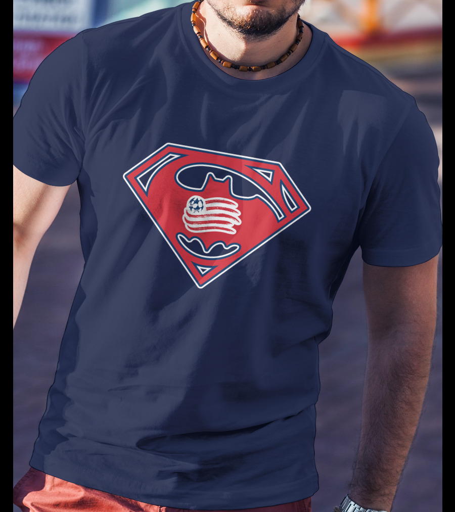New England Revolution Superman Batman Logo Combination T-Shirt