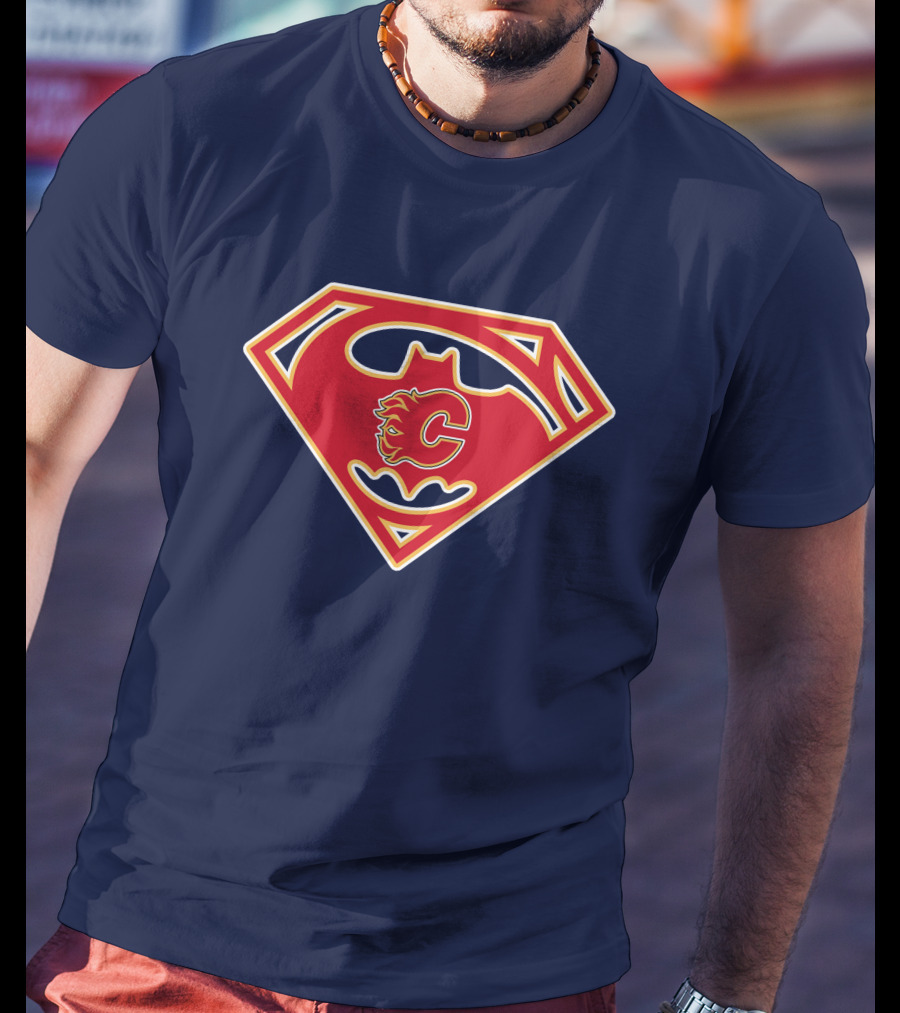 Calgary Flames Superhero Icon 155 T-Shirt