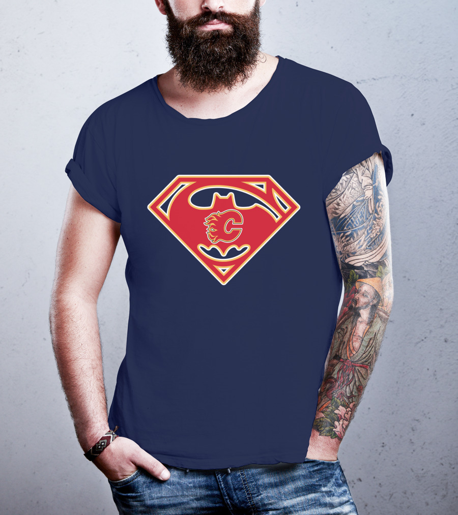 Calgary Flames Superhero Icon 155 T-Shirt