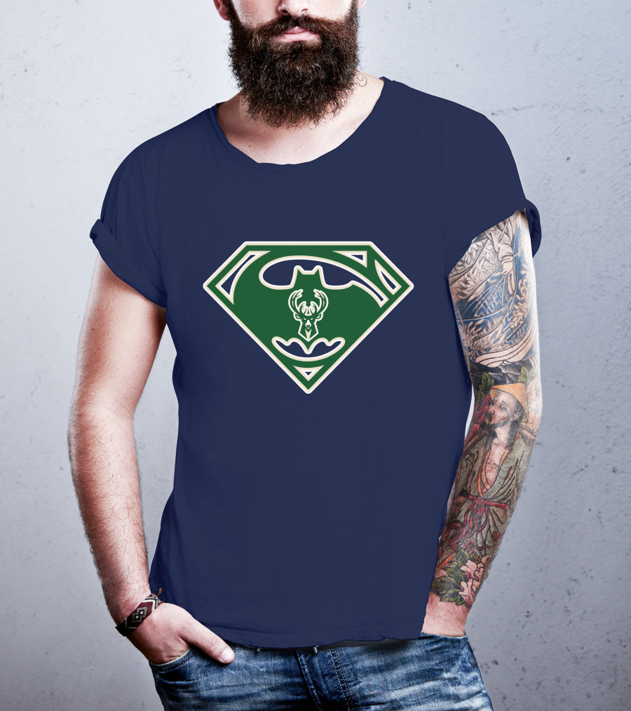 Milwaukee Bucks Superhero Logo 174 T-Shirt