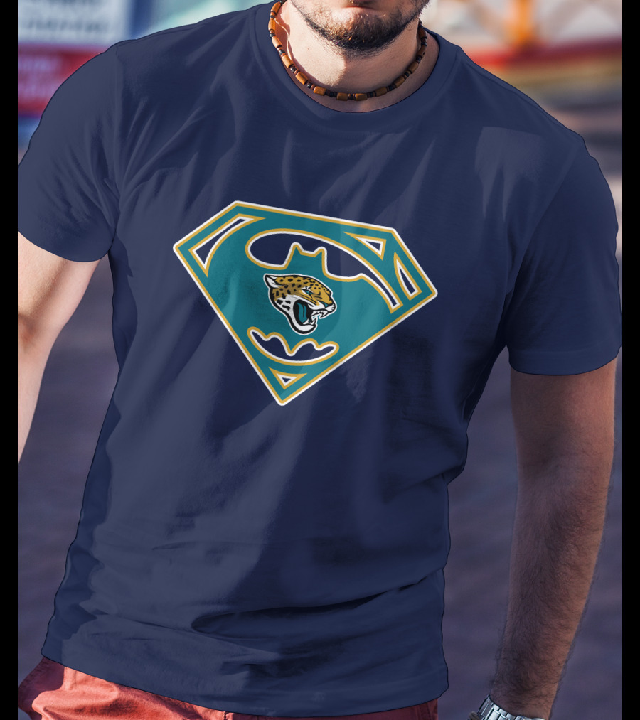 Jacksonville Jaguars Superman Batman Logo Fusion T-Shirt