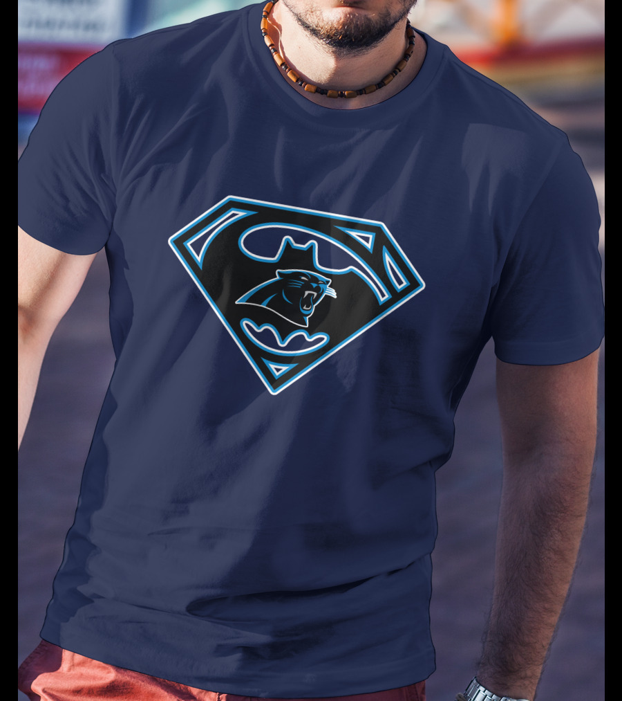 Carolina Panthers Superman Batman Logo 245 T-Shirt