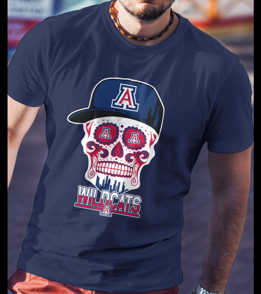 Arizona Wildcats Skull With 'A' Logo And Hat T-Shirt