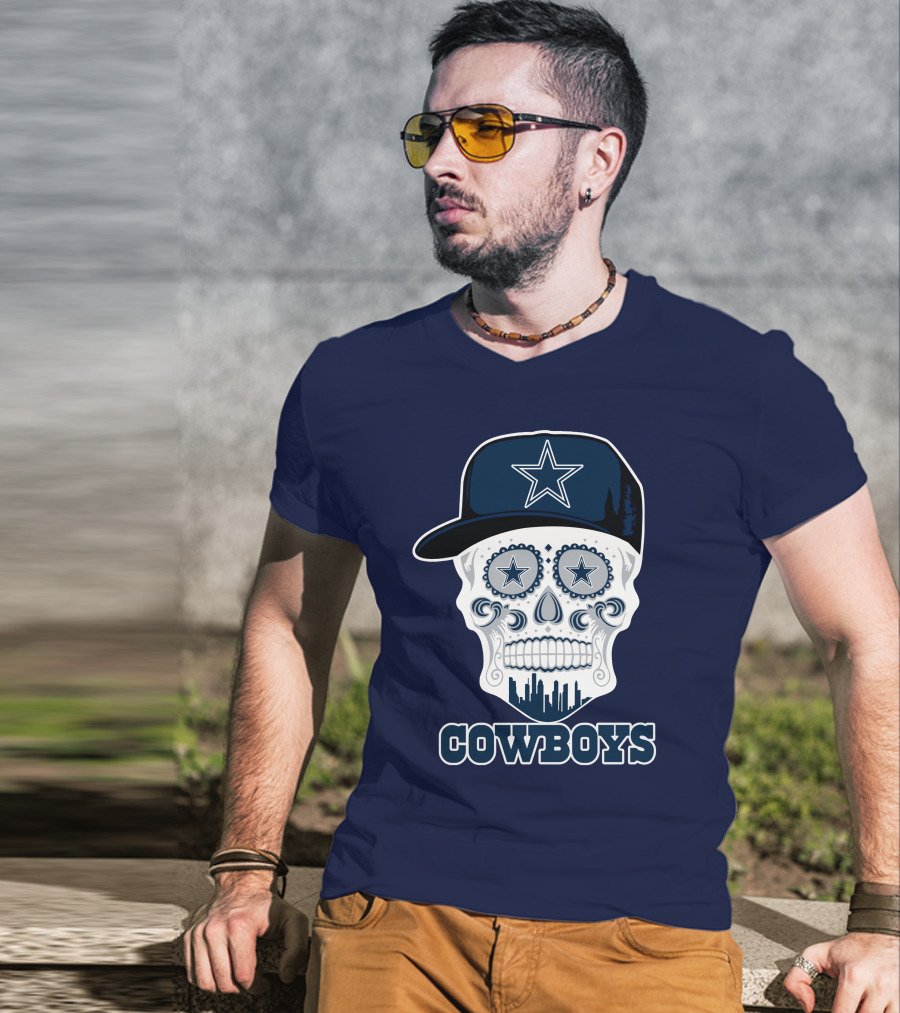 Dallas Cowboys Skull Funny Cowboys Star Hat T-Shirt