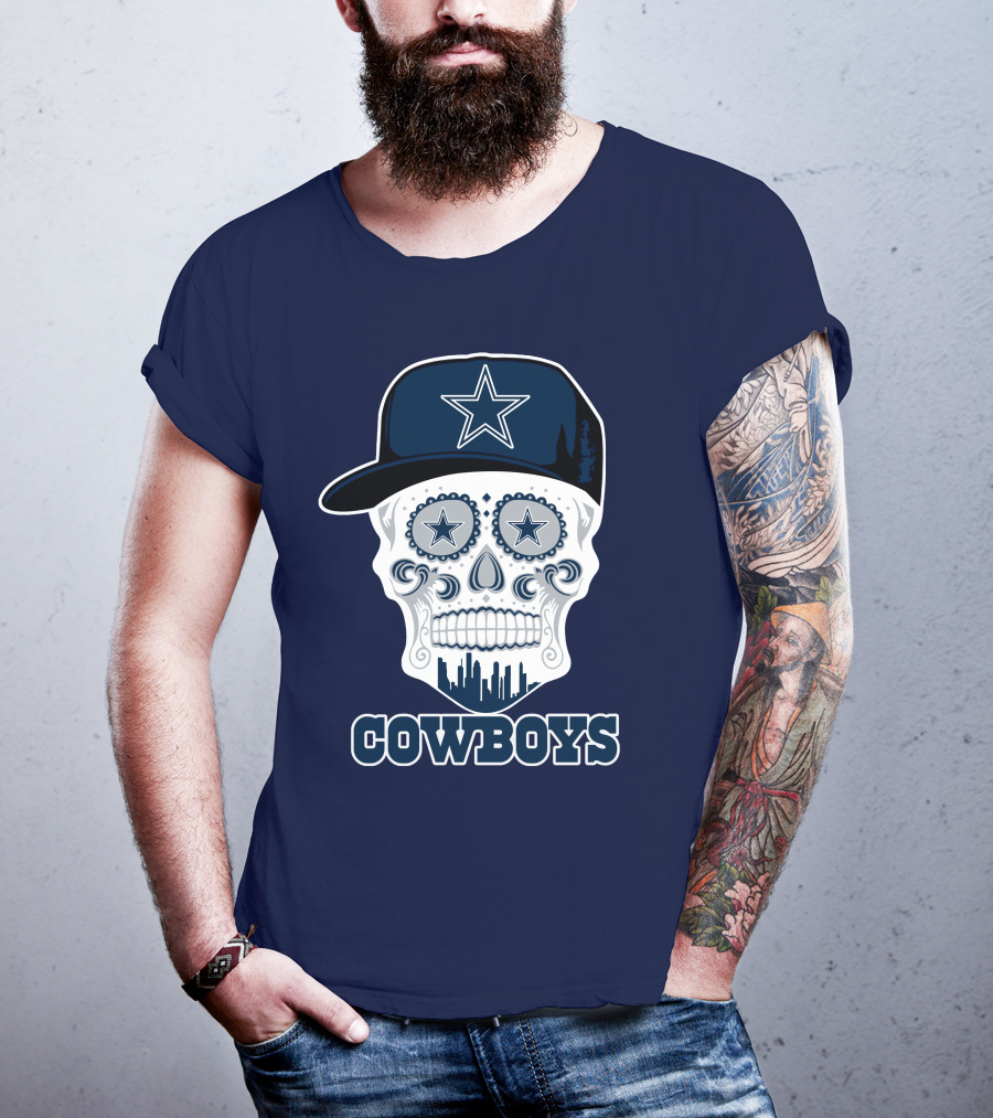 Dallas Cowboys Skull Funny Cowboys Star Hat T-Shirt