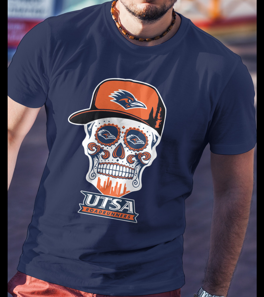Utsa Roadrunners Sugar Skull Hat T-Shirt