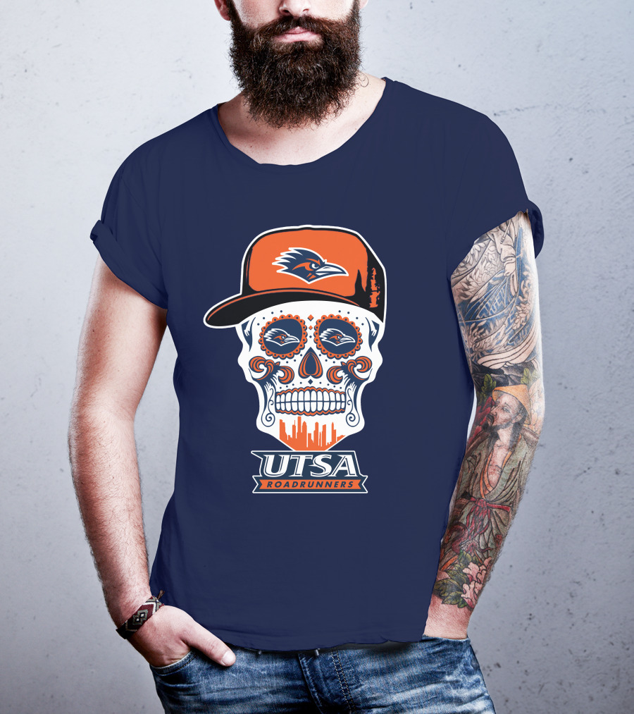 Utsa Roadrunners Sugar Skull Hat T-Shirt