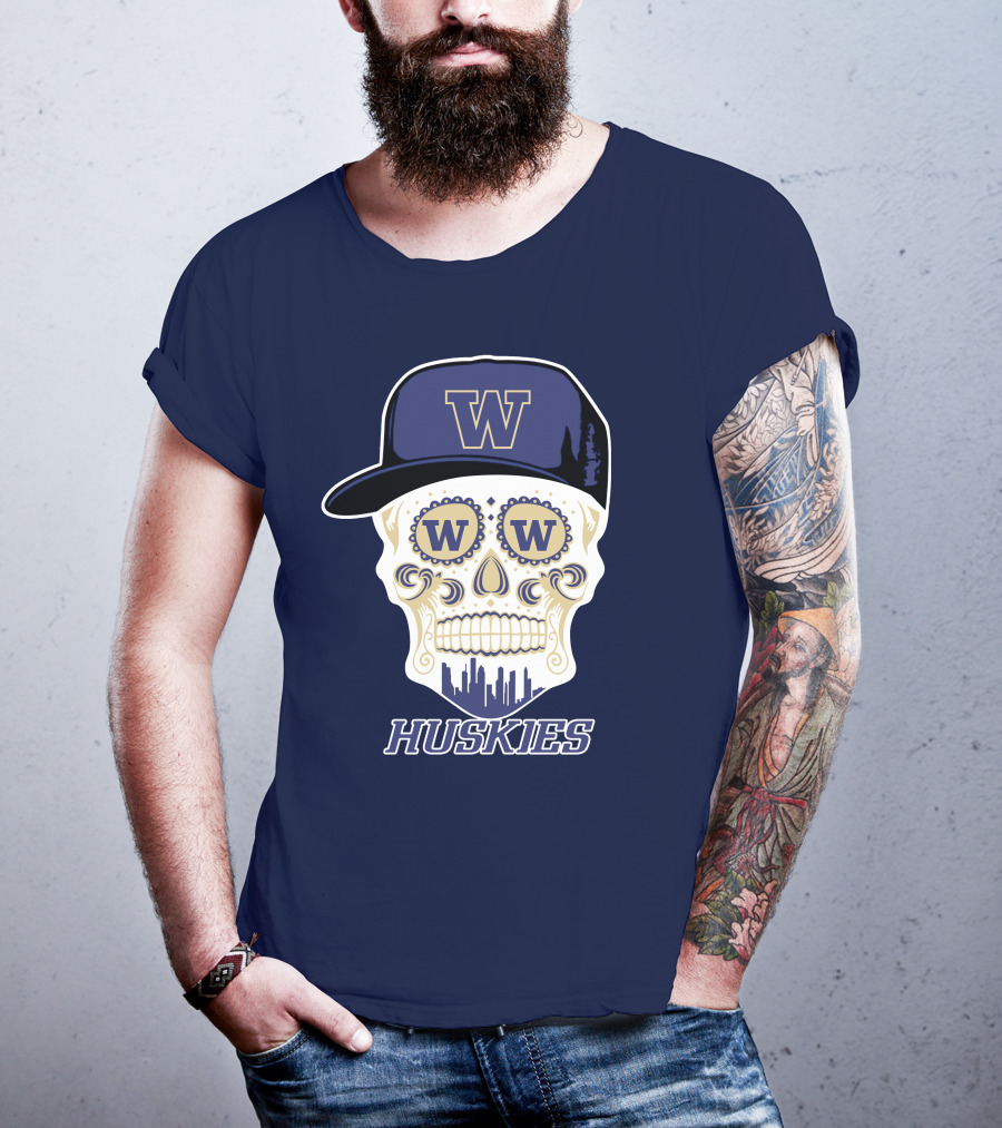 W Huskies Skull W Baseball Cap T-Shirt