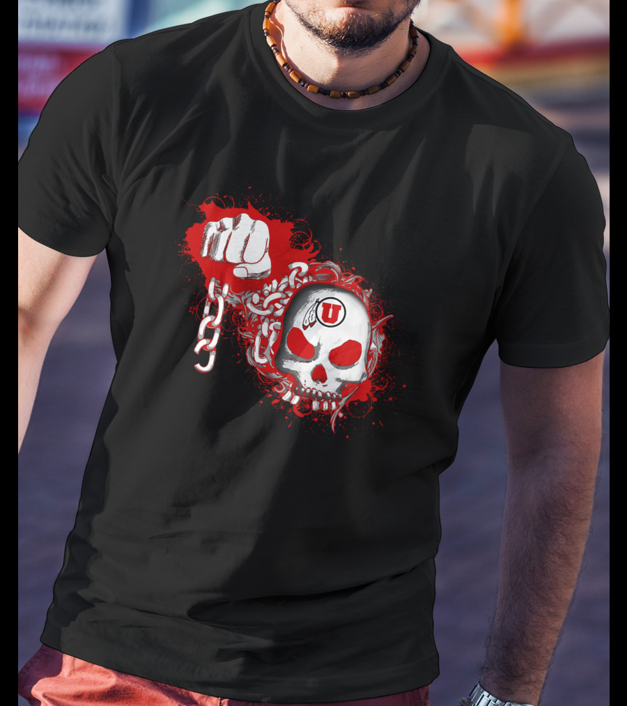 Utah Utes Skull And Chains T-Shirt