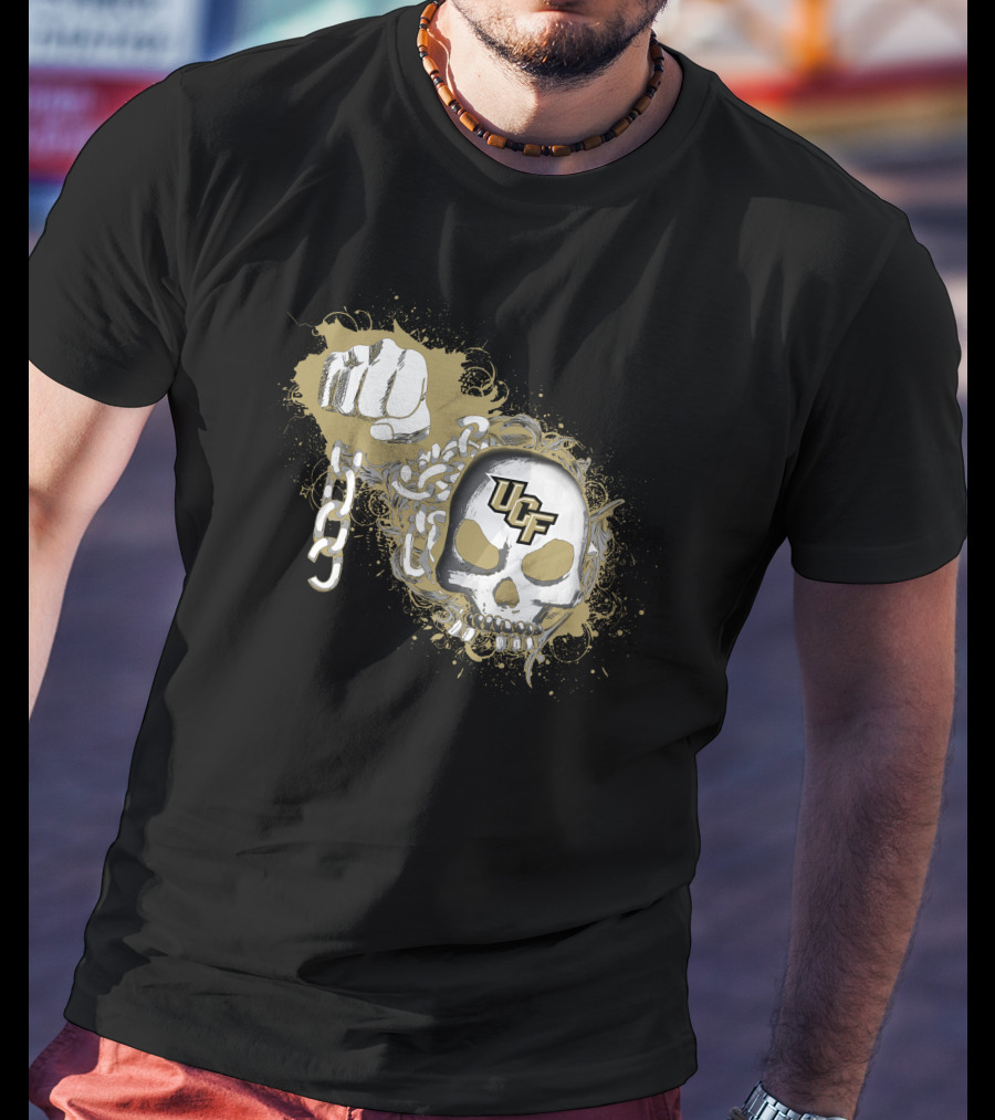 Ucf Knights Skull And Chain Fist T-Shirt