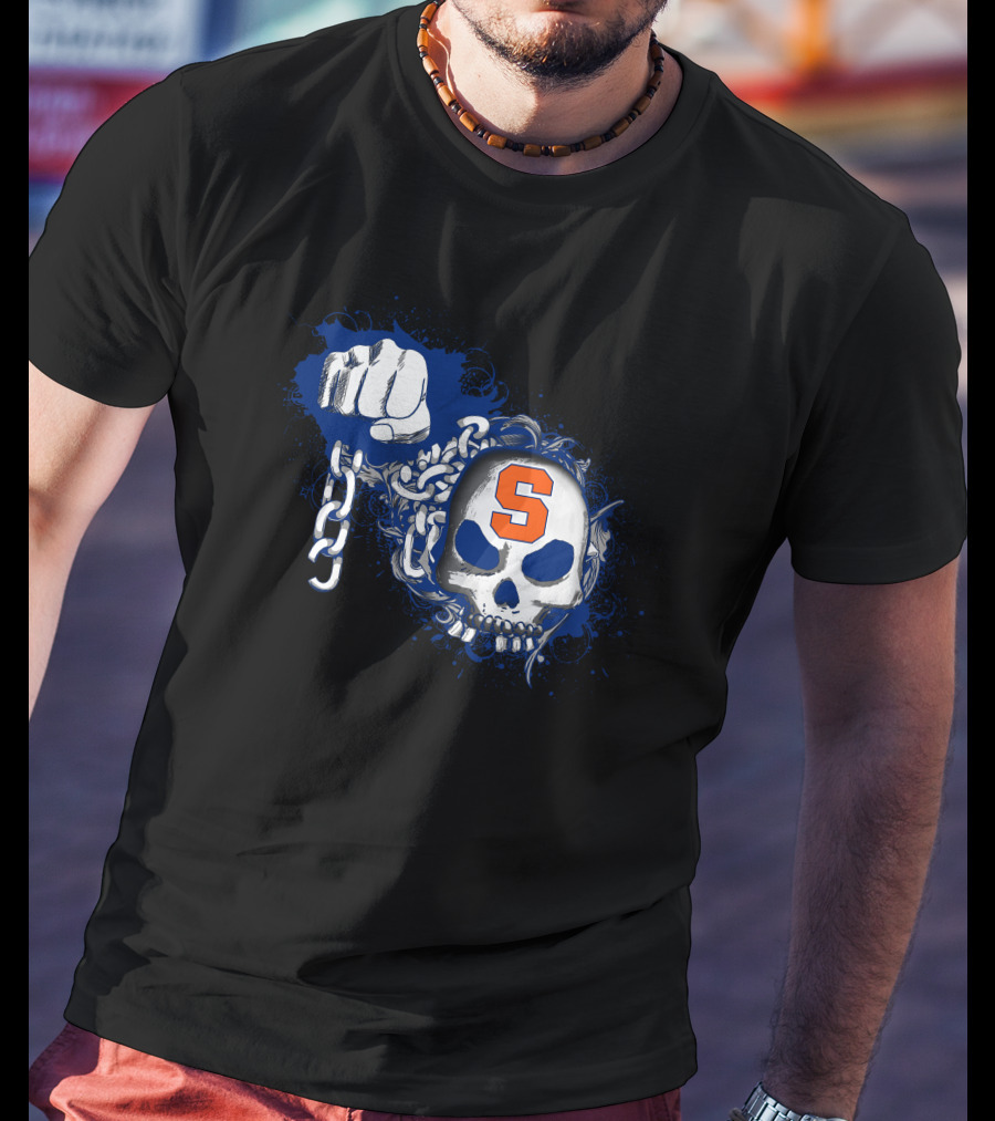 Syracuse Orange Skull And Fist With Chains T-Shirt