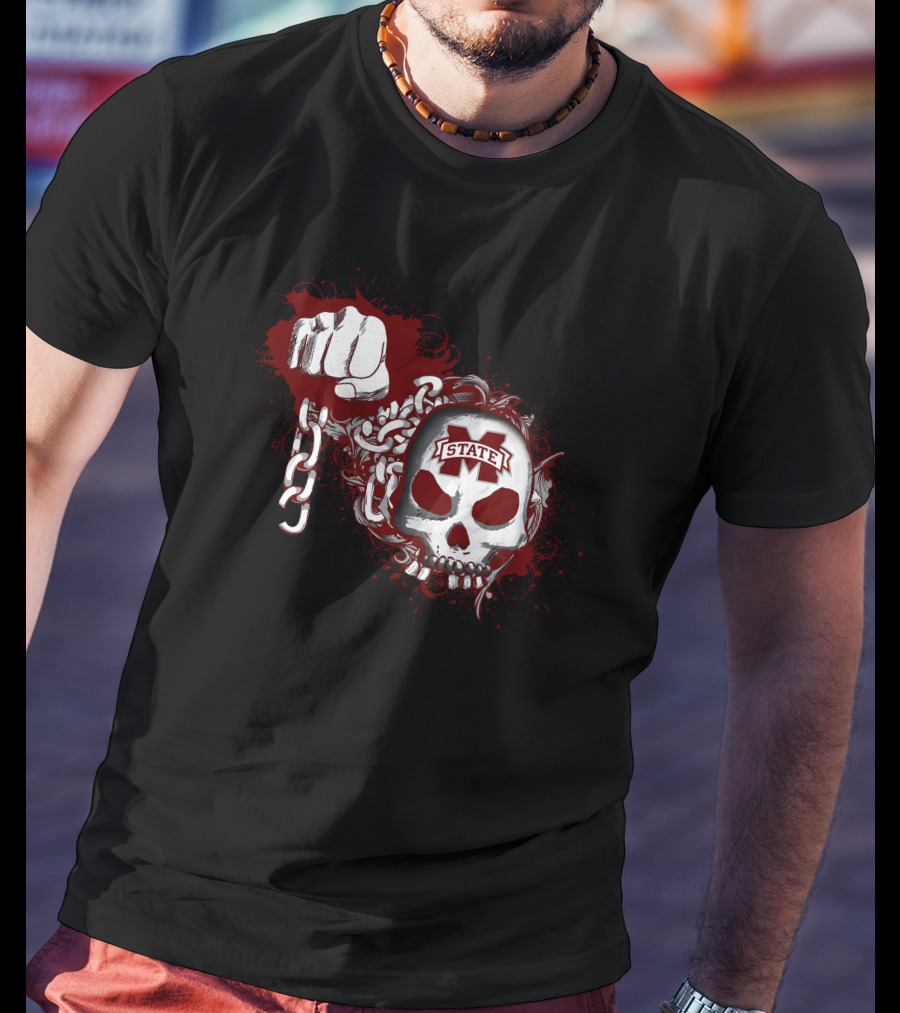 Mississippi State Bulldogs Skull And Chain T-Shirt