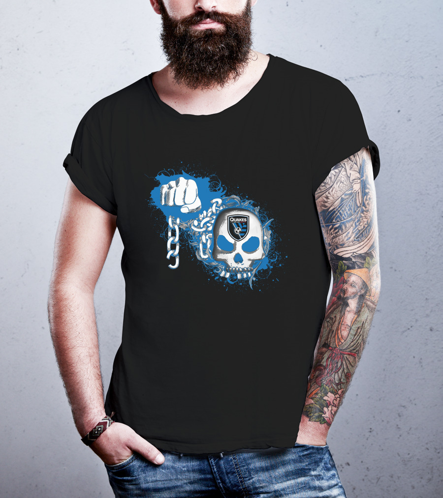 Quakes Skull And Chain With San Jose Earthquakes T-Shirt