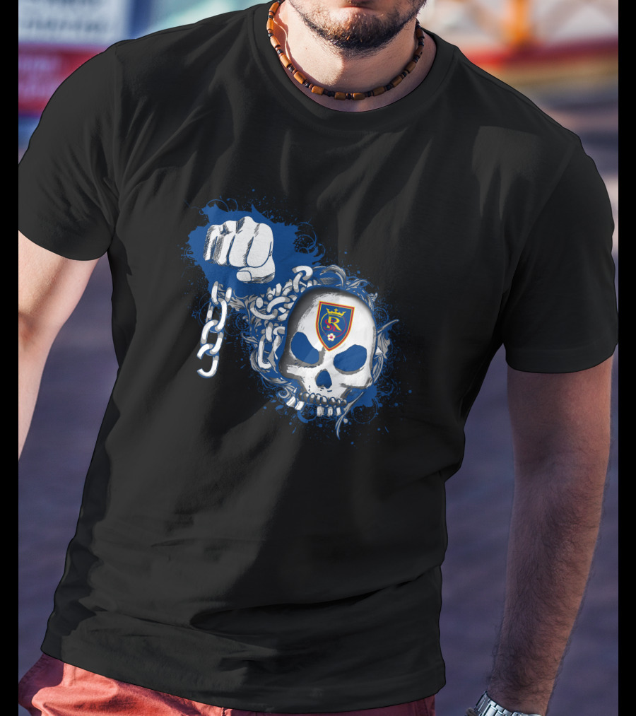 Real Salt Lake Skull With Chain T-Shirt