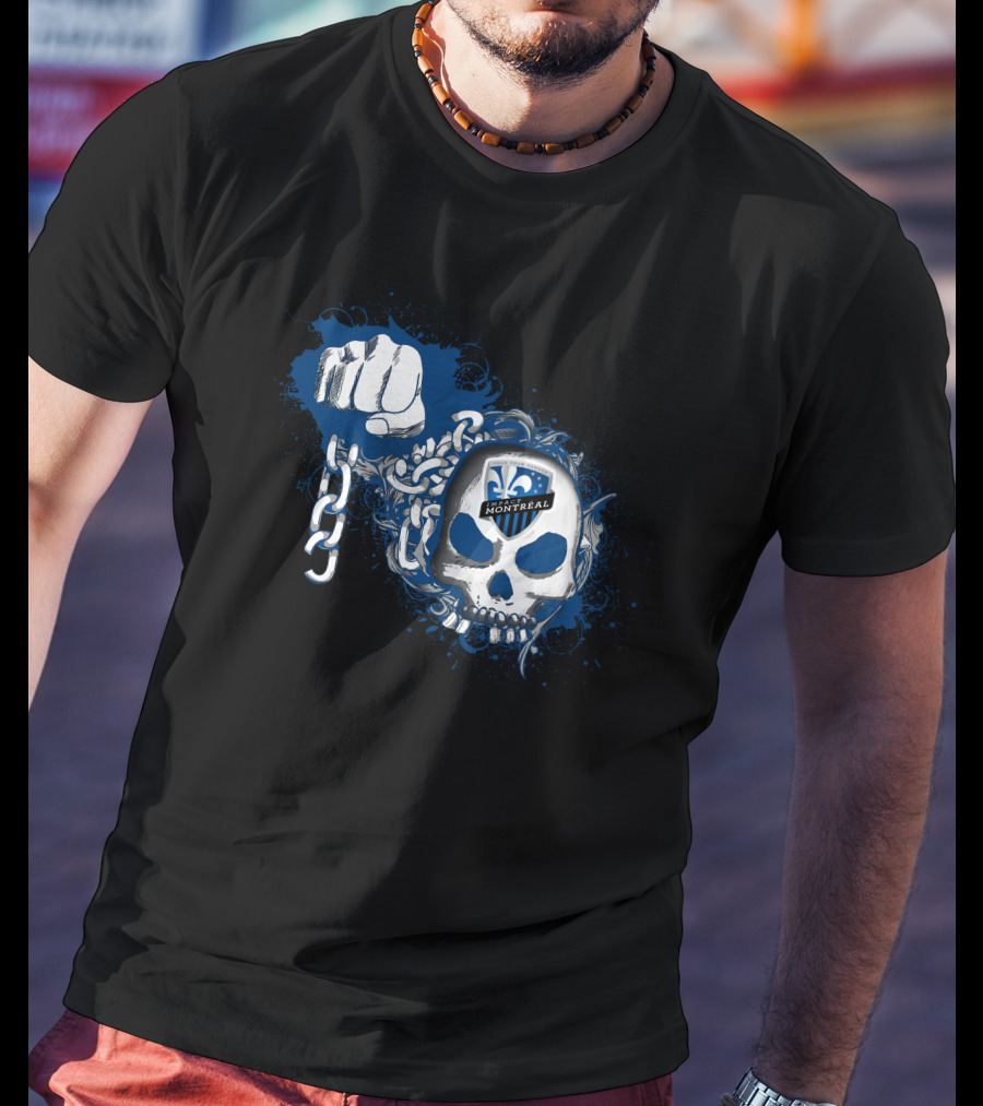 Montreal Impact Skull With Fist And Chain T-Shirt