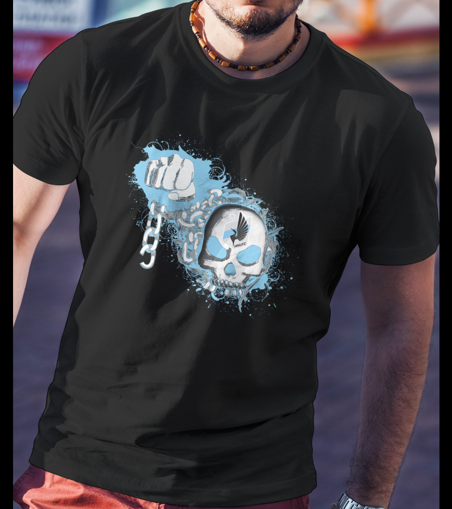 Fist Breaking Chains With Skull And Minnesota United Fc T-Shirt