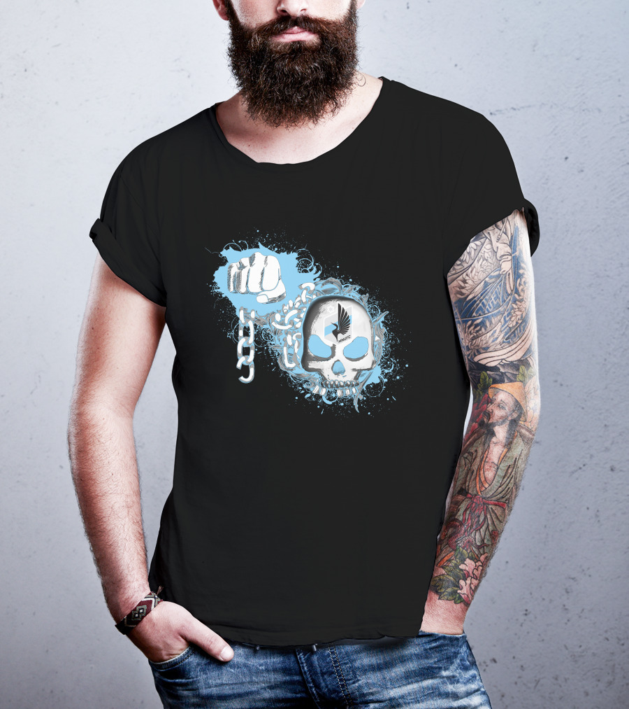 Fist Breaking Chains With Skull And Minnesota United Fc T-Shirt