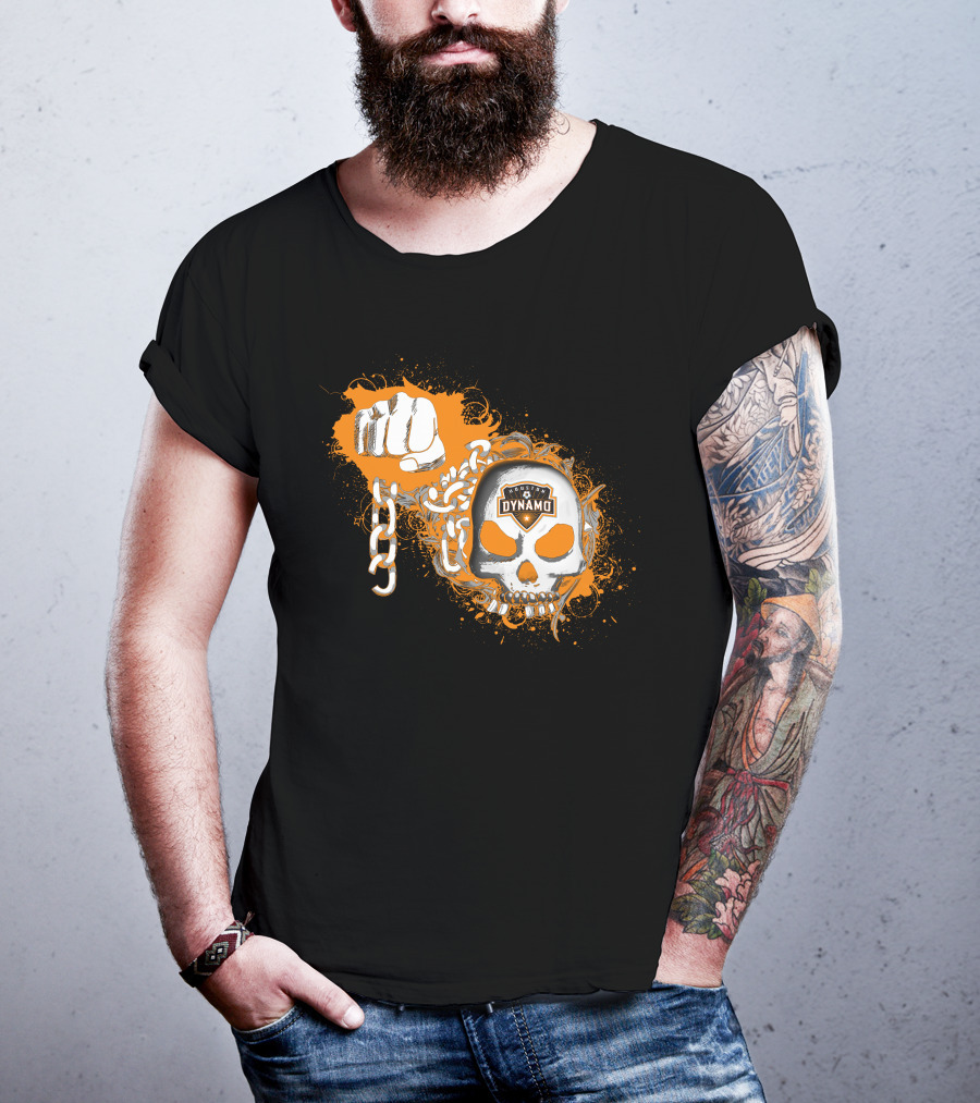 Houston Dynamo Skull And Chain Fist T-Shirt