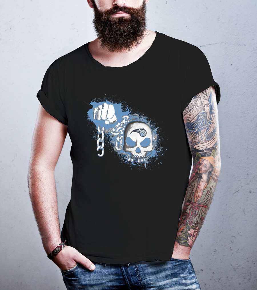 Orlando Magic Skull Logo With Fist And Chain T-Shirt