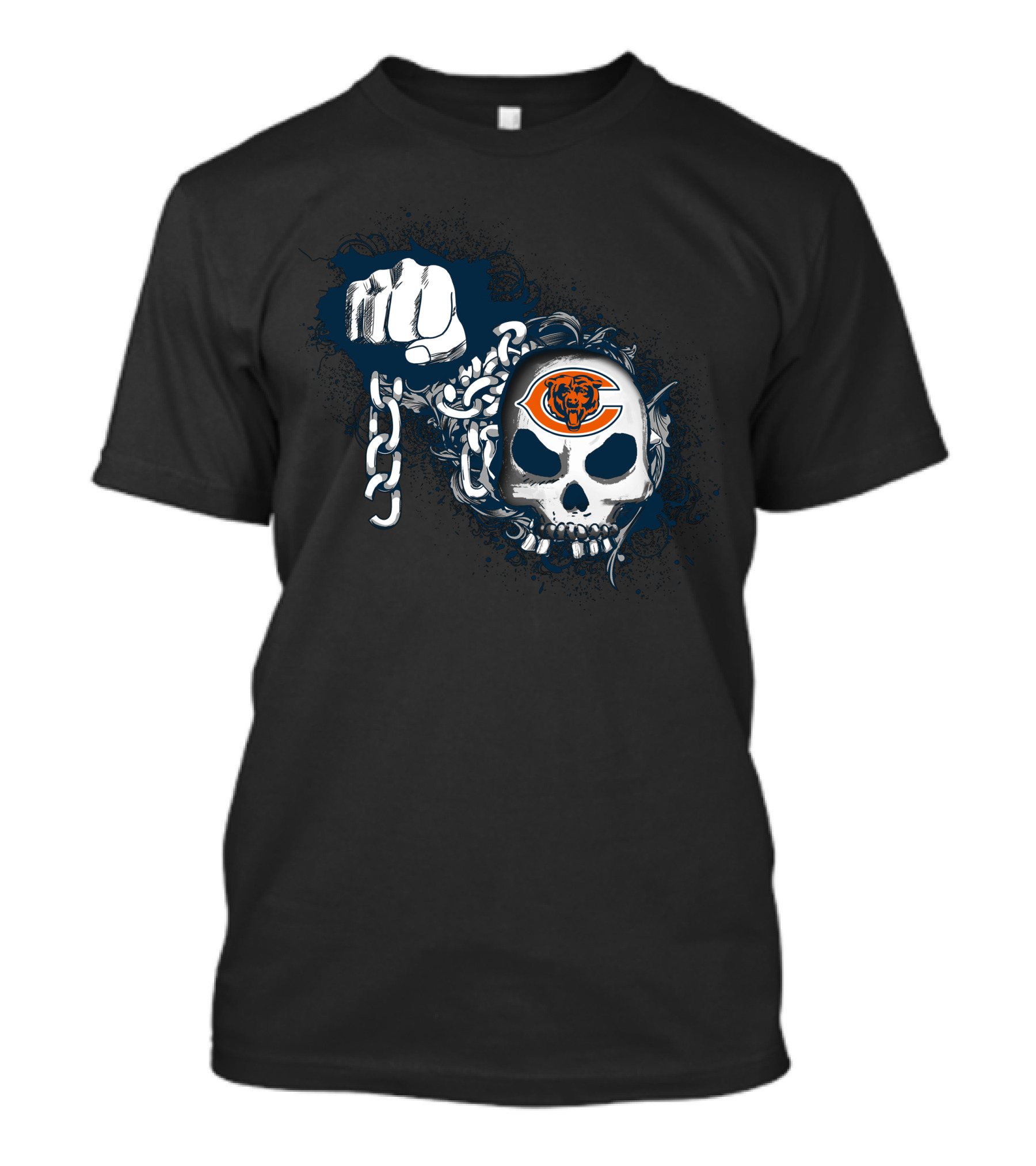 Chicago Bears Skull Chain Fist T-Shirt