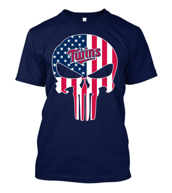 Twins American Flag Punisher Skull T-Shirt