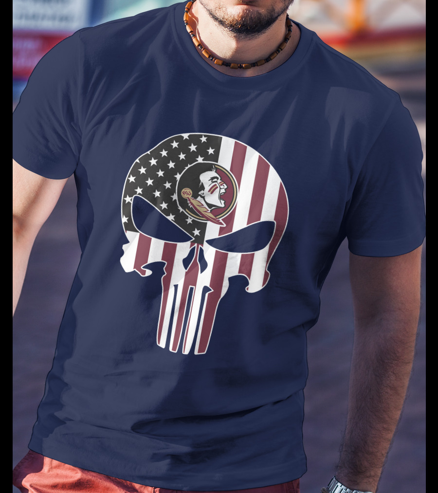 Florida State Seminoles American Flag The Punisher T-Shirt