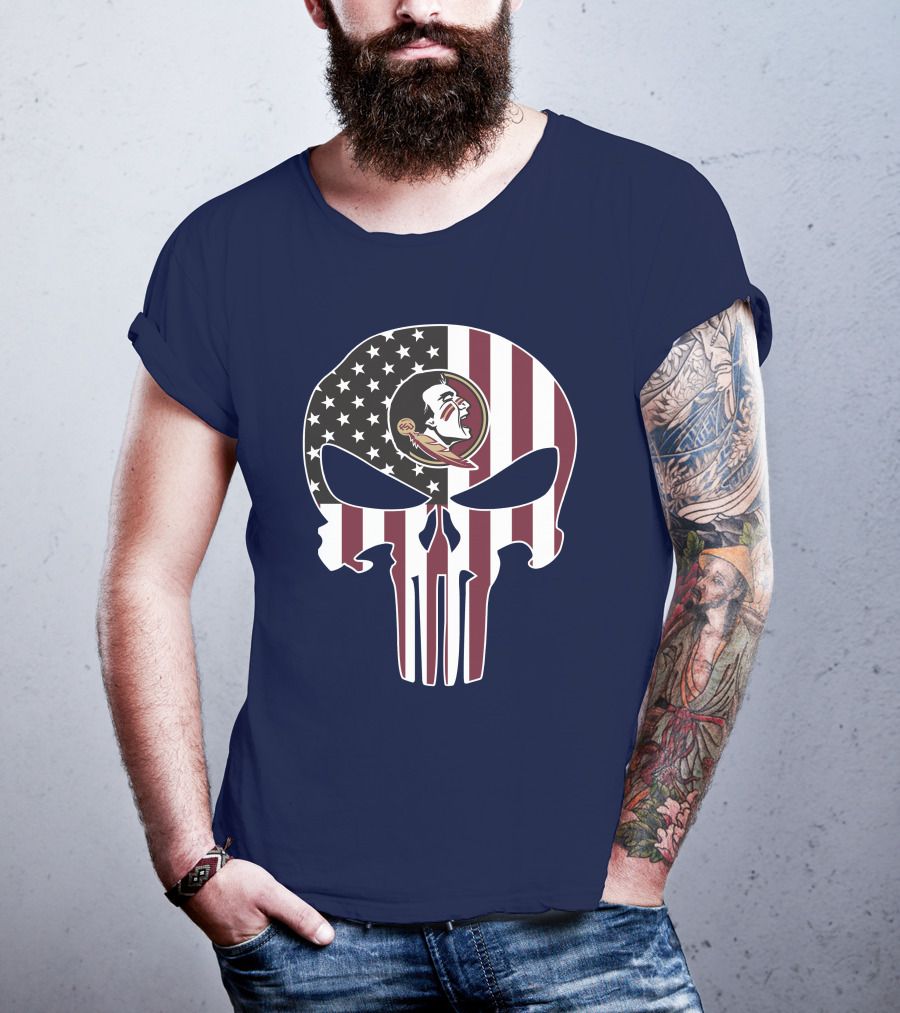 Florida State Seminoles American Flag The Punisher T-Shirt