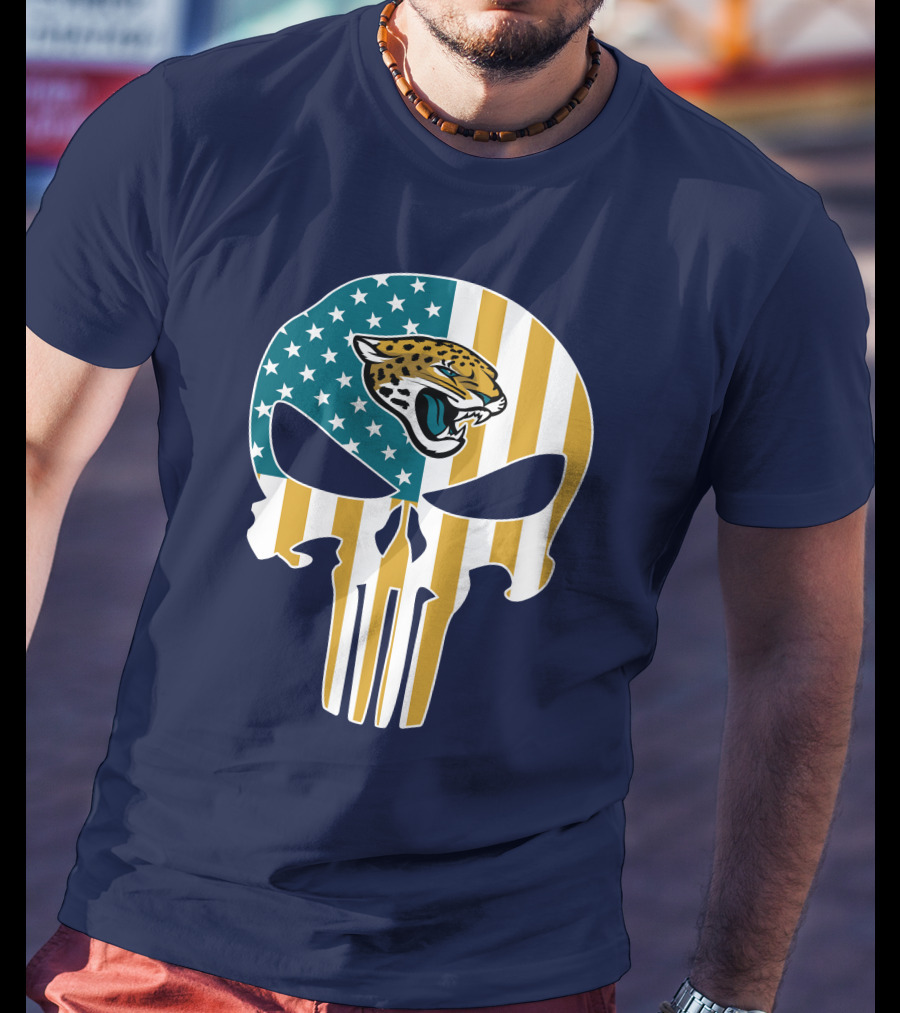 Jacksonville Jaguars The Punisher American Flag Logo 18 T-Shirt