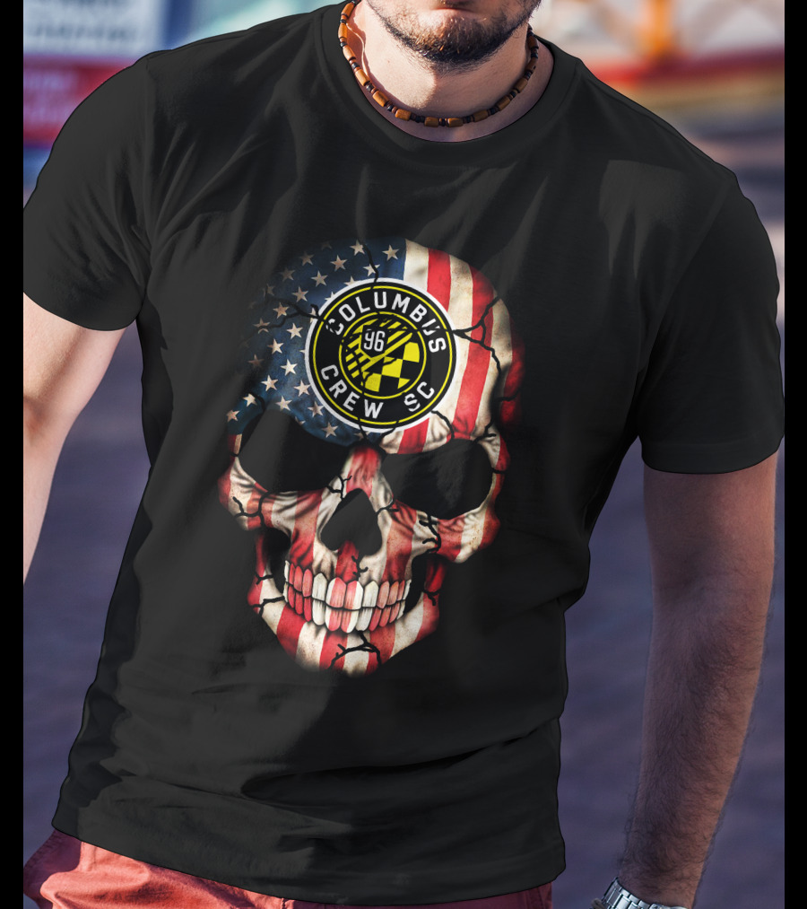 Columbus Crew Sc 96 Skull American Flag T-Shirt