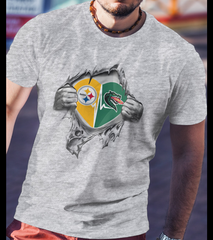 Steelers Uab Blazers Heartbeat Fan Passion T-Shirt