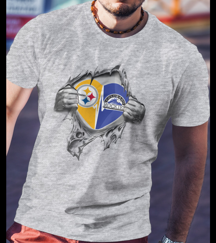 Steelers Colorado Rockies Heart Unveiling Passion T-Shirt