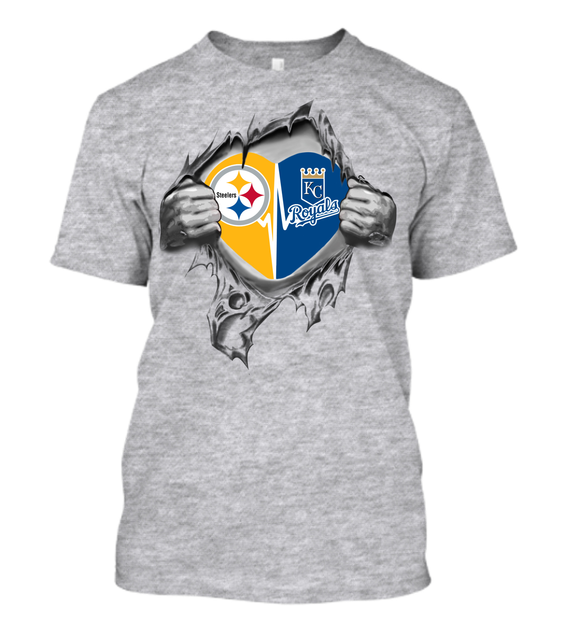 Steelers Royals Heart Split Kansas City Love T-Shirt