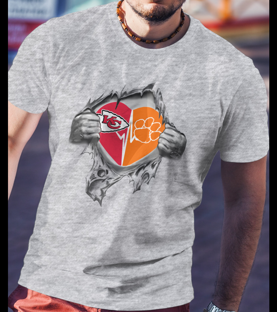 Chiefs Clemson Tigers Heartbeat Passion Loyal Spirit T-Shirt