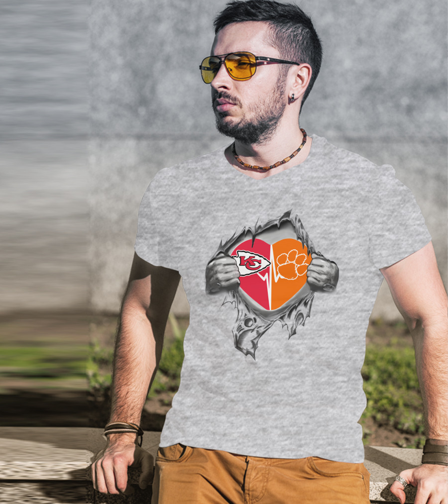 Chiefs Clemson Tigers Heartbeat Passion Loyal Spirit T-Shirt