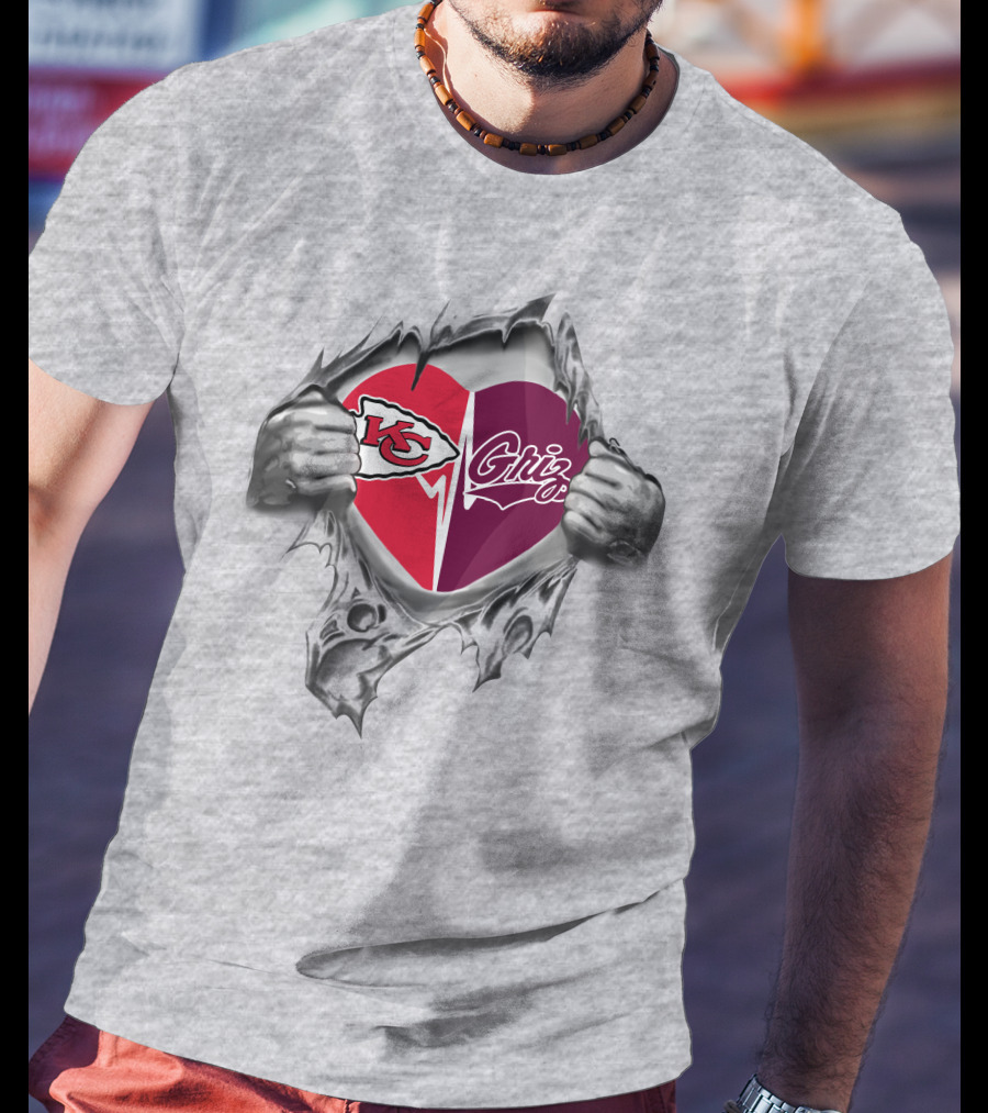 Chiefs Grizzlies Heart Kansas City Montana Passion T-Shirt