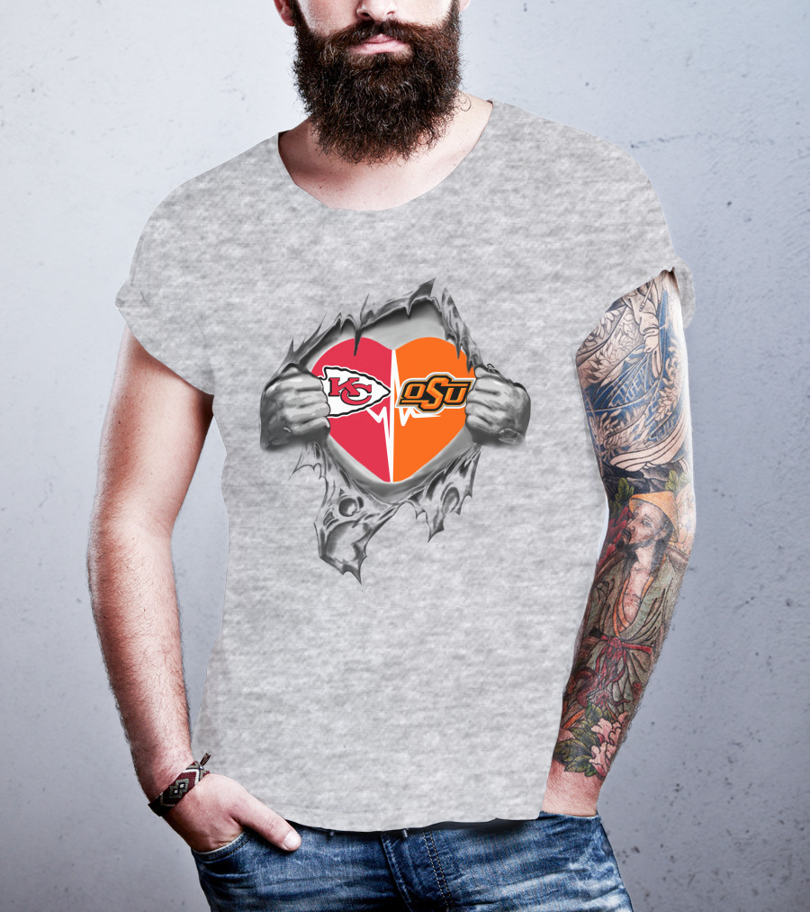 Chiefs Heartbeat Osu Cowboys Kansas City Loyalty T-Shirt
