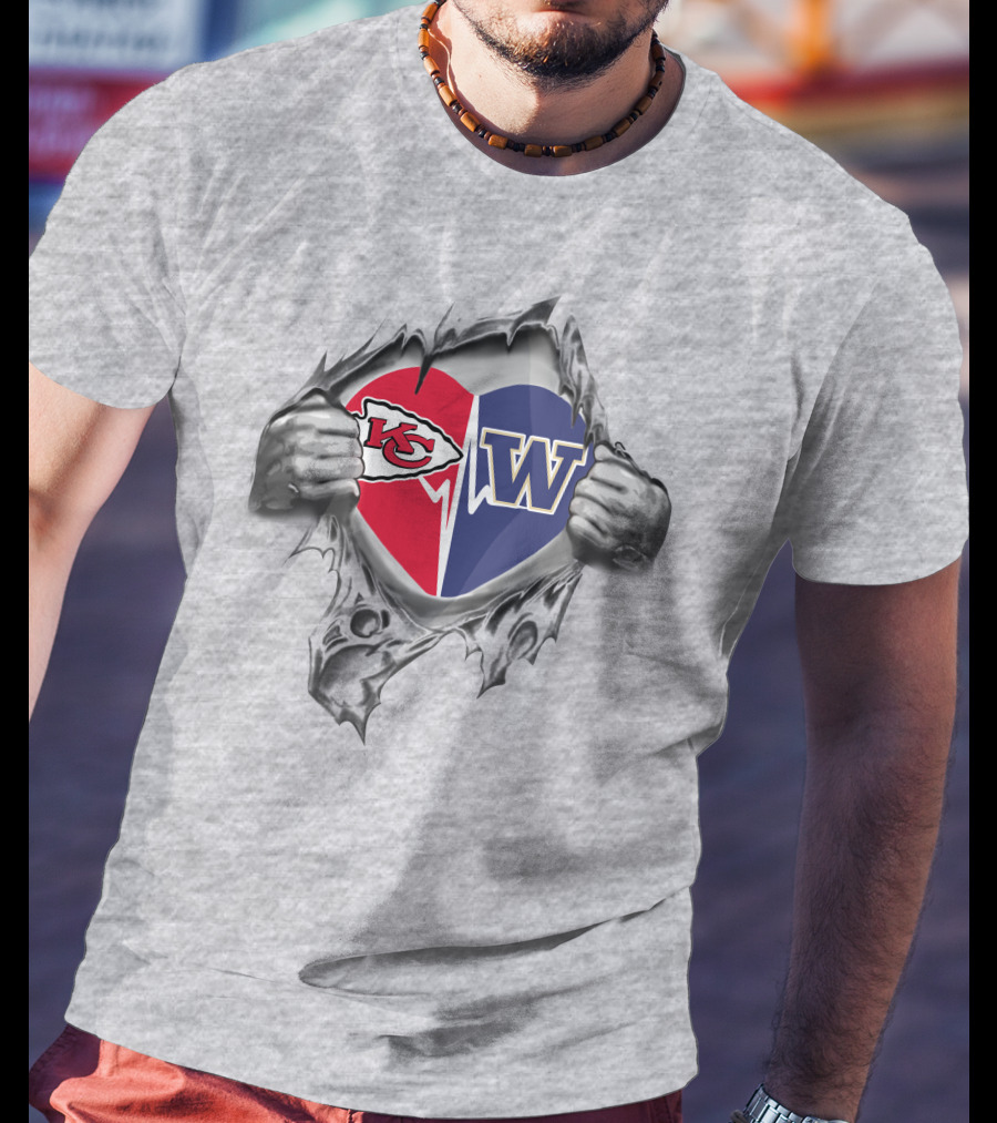 Kc Heart Logo Chiefs Washington Huskies It's In My Heart T-Shirt