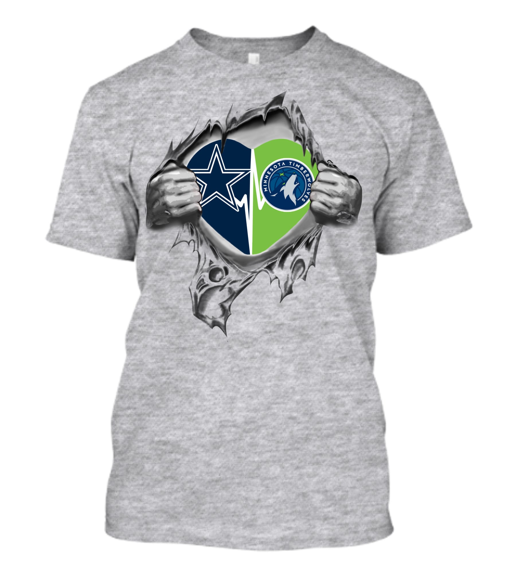 Cowboys Minnesota Timberwolves Heart Logo Tear T-Shirt