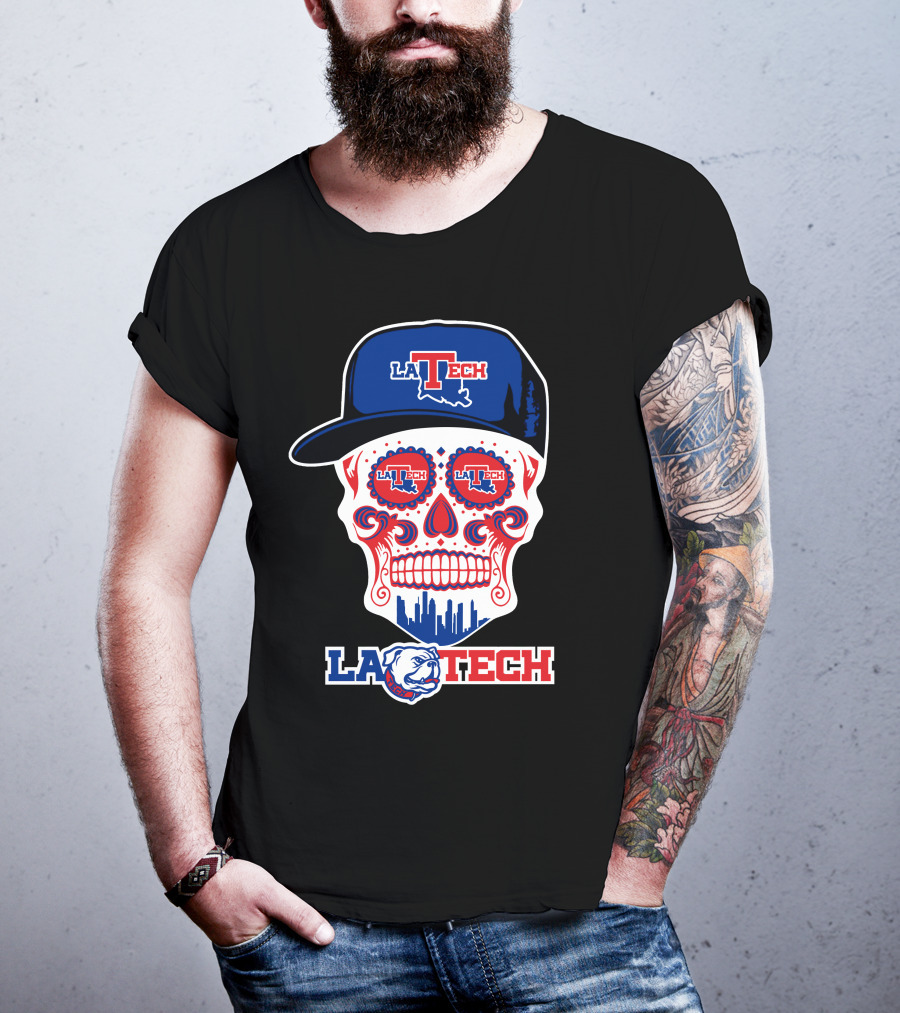 La Tech Bulldogs Skull In Hat Fun T-Shirt
