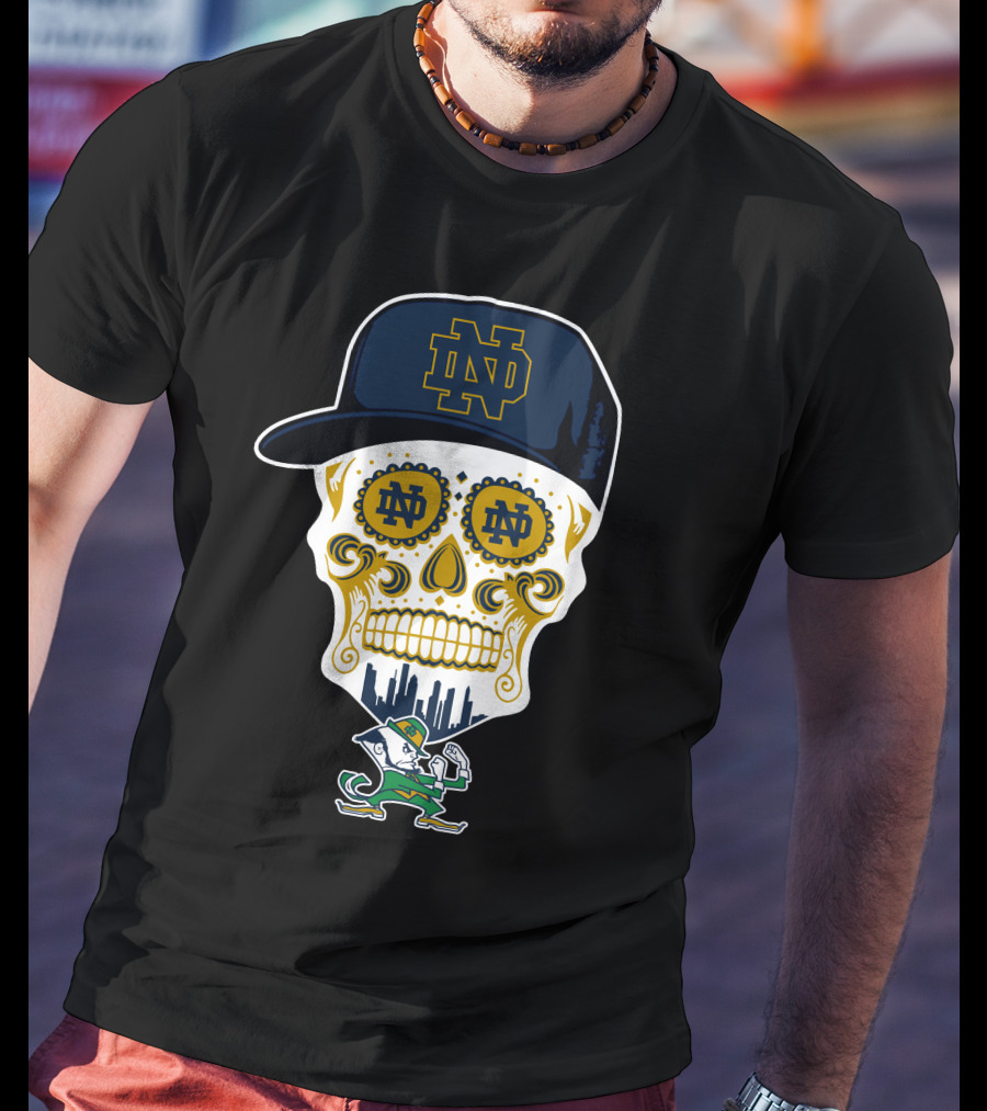 Notre Dame Fighting Irish Skull Nd Hat Iconic Symbol T-Shirt