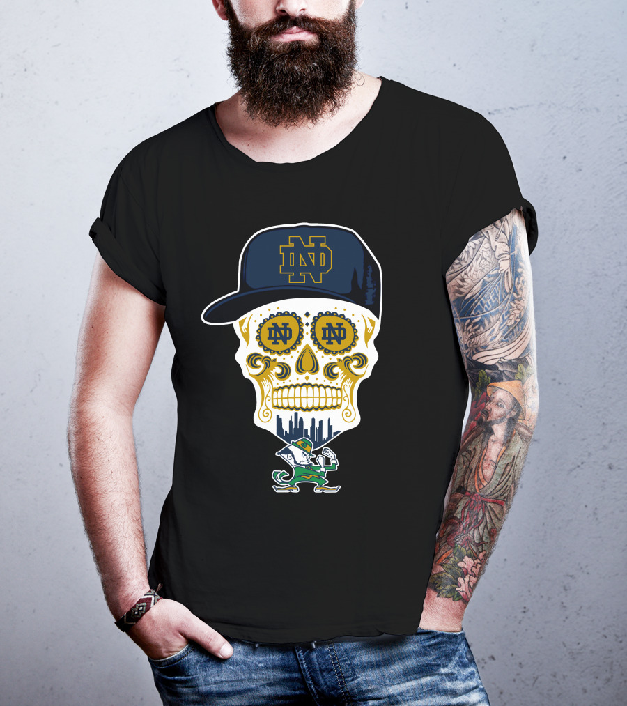 Notre Dame Fighting Irish Skull Nd Hat Iconic Symbol T-Shirt