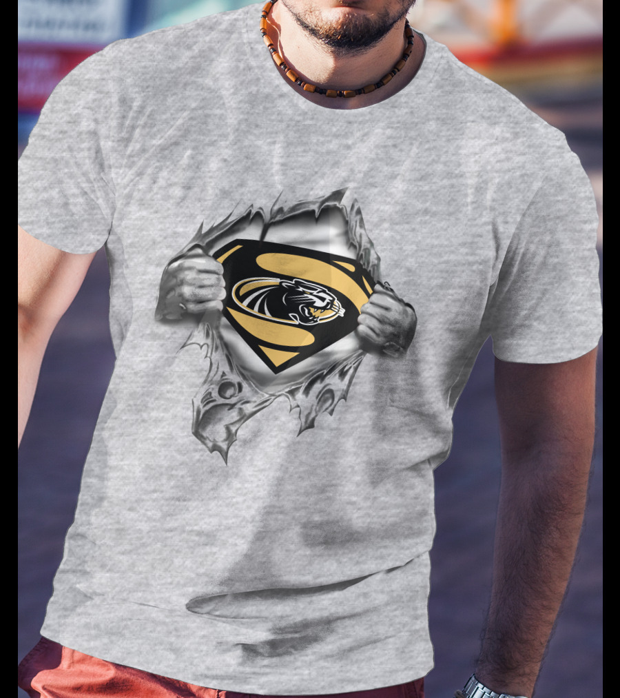 Milwaukee Panthers Superman Logo Silver Panther T-Shirt