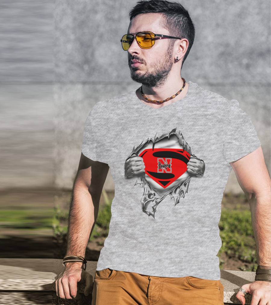 Superman Nebraska Cornhuskers 282 Emblem Strength T-Shirt