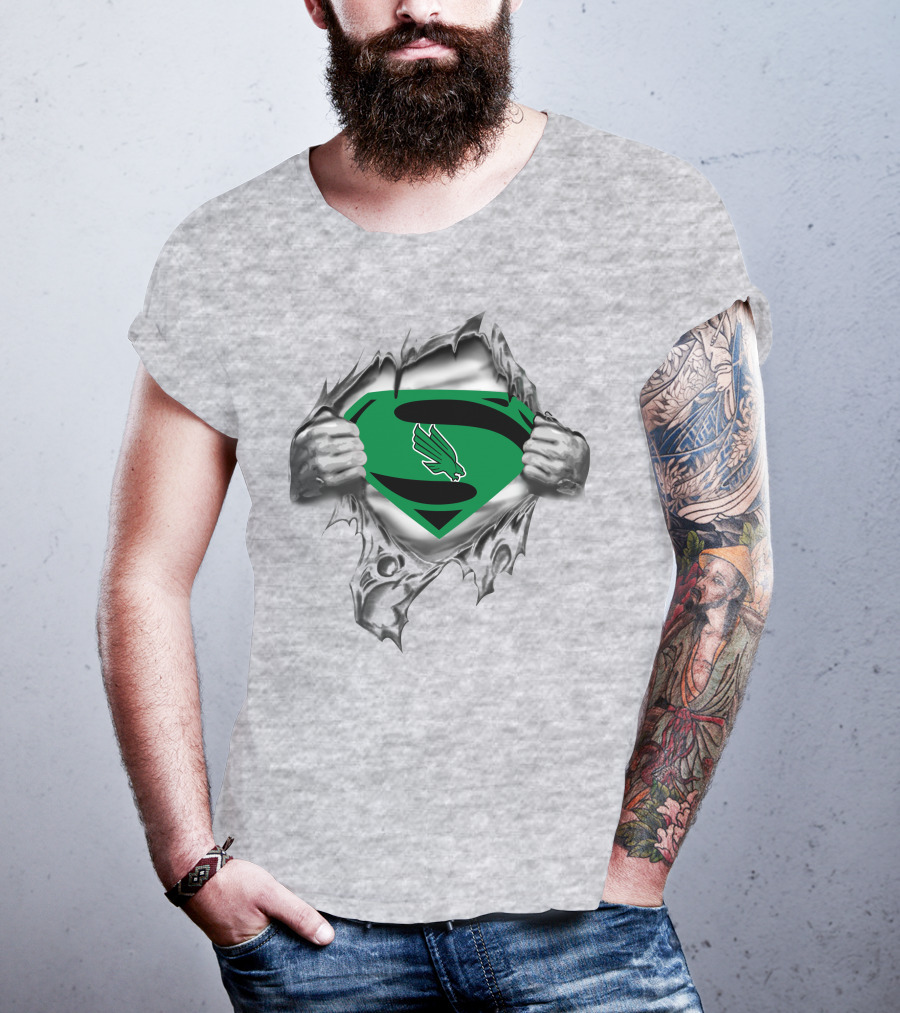 North Texas Mean Green Superman Logo Eagle T-Shirt