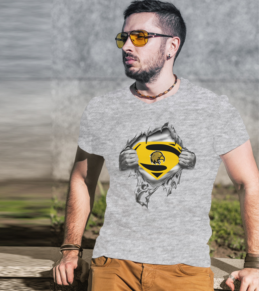 Los Angeles Golden Eagles Superman Logo Rip T-Shirt