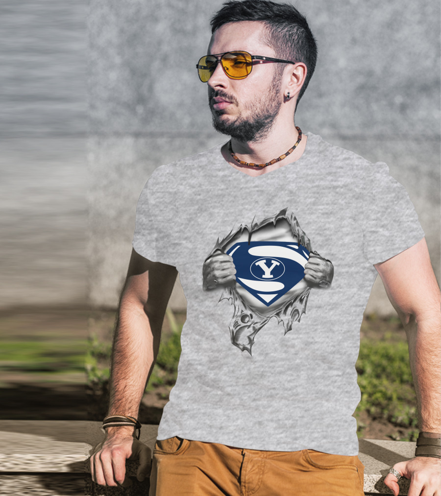 Byu Cougars Superman Logo 193 T-Shirt