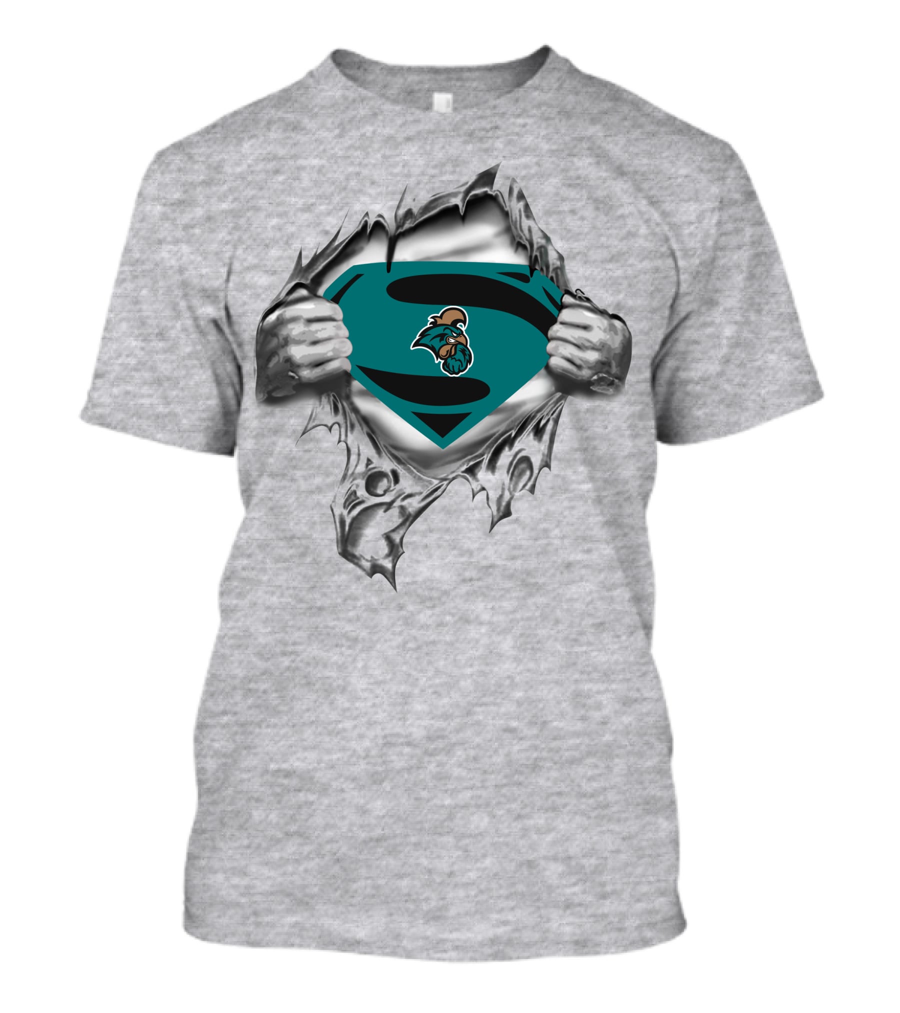 Coastal Carolina Chanticleers Superman Logo Emblem Fusion T-Shirt