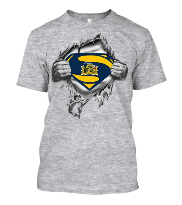 Drexel Dragons Superman Logo 174 Iconic Shield Tear T-Shirt