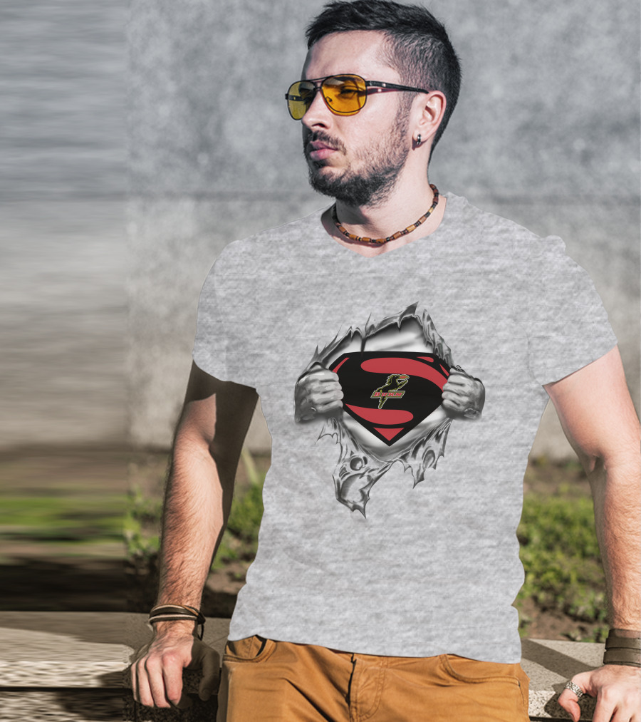 Dallas Burn Superman Logo With Torn Chest T-Shirt